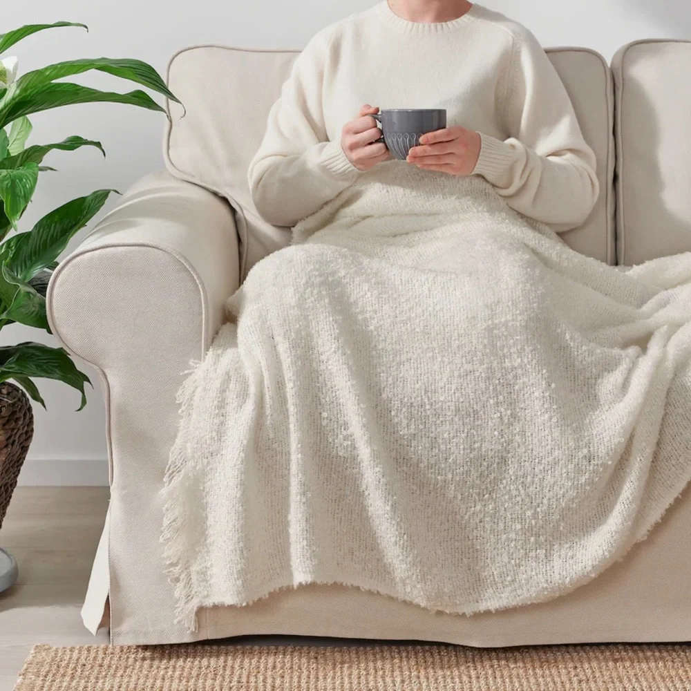 SANDBRODD Off-White Throw, 51x67 